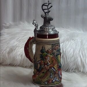Vintage THEWALT Hangemalt Handpainted German Beer Stein Mug-Limited Edition